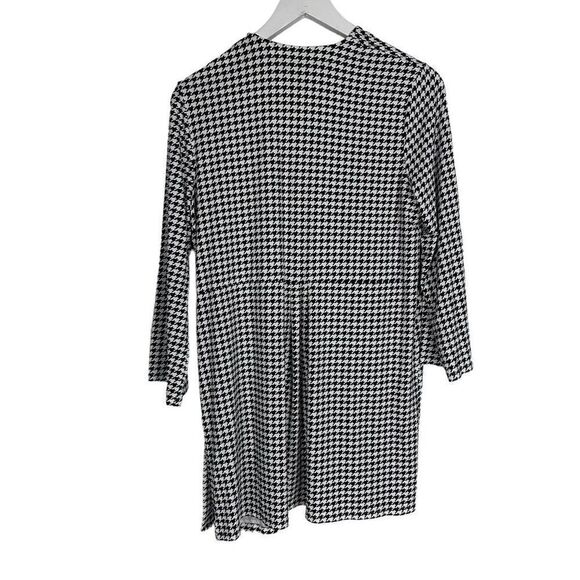 J. Jill Houndstooth Small Black and Cream Open Front Cardigan - Picture 4 of 9